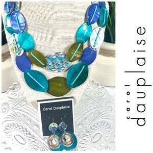 CAROL DAUPLAISE Tropical Necklace & Earring Set